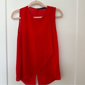 Zara Vibrant Red Layered Blouse